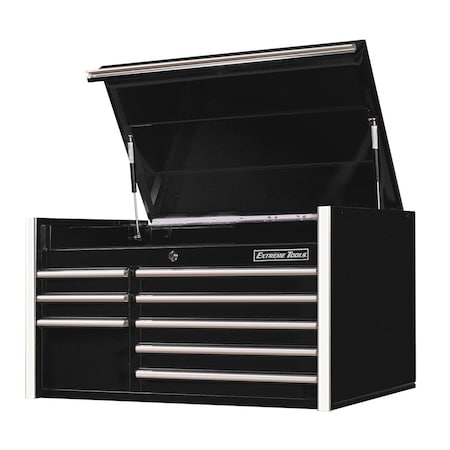 Extreme Tools Top Chest, 8 Drawer, Black/Chrome, 41 in W x 25 in D RX412508CHBK
